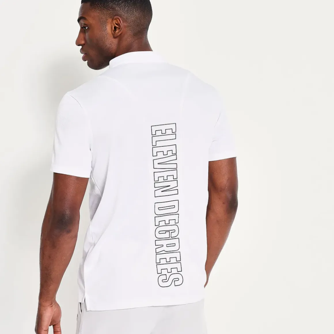 11 Degrees Men's Back Graphic Pique Golf Polo Shirt