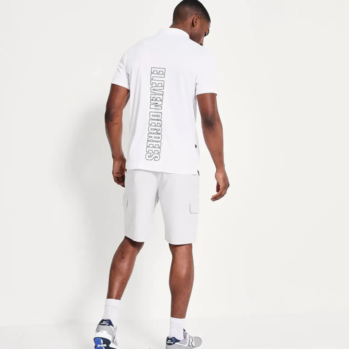 11 Degrees Men's Back Graphic Pique Golf Polo Shirt