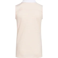 adidas Junior Girls Ottoman Striped Sleeveless Golf Polo Shirt