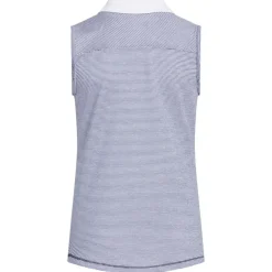 adidas Junior Girls Ottoman Striped Sleeveless Golf Polo Shirt