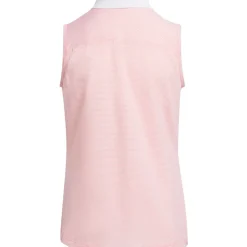 adidas Junior Girls Ottoman Striped Sleeveless Golf Polo Shirt