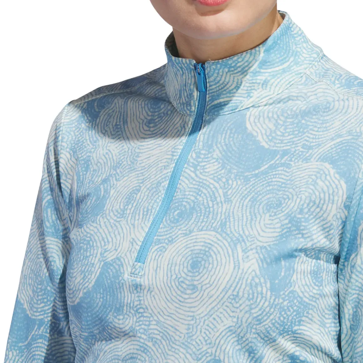adidas Ladies Print Mock Half Zip Golf Mid Layer