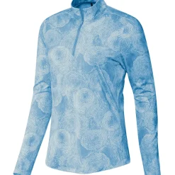 adidas Ladies Print Mock Half Zip Golf Mid Layer
