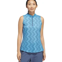 adidas Ladies Ultimate365 Ottoman Print Sleeveless Golf Polo Shirt