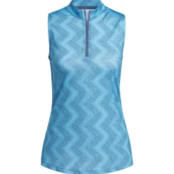 adidas Ladies Ultimate365 Ottoman Print Sleeveless Golf Polo Shirt