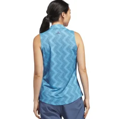 adidas Ladies Ultimate365 Ottoman Print Sleeveless Golf Polo Shirt