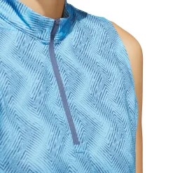 adidas Ladies Ultimate365 Ottoman Print Sleeveless Golf Polo Shirt