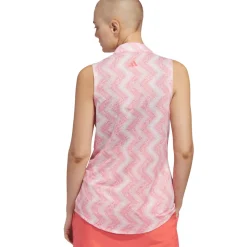 adidas Ladies Ultimate365 Ottoman Print Sleeveless Golf Polo Shirt