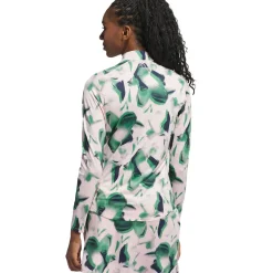 adidas Ladies Ultimate365 Printed Quarter Zip Mock Golf Polo shirt