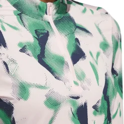 adidas Ladies Ultimate365 Printed Quarter Zip Mock Golf Polo shirt