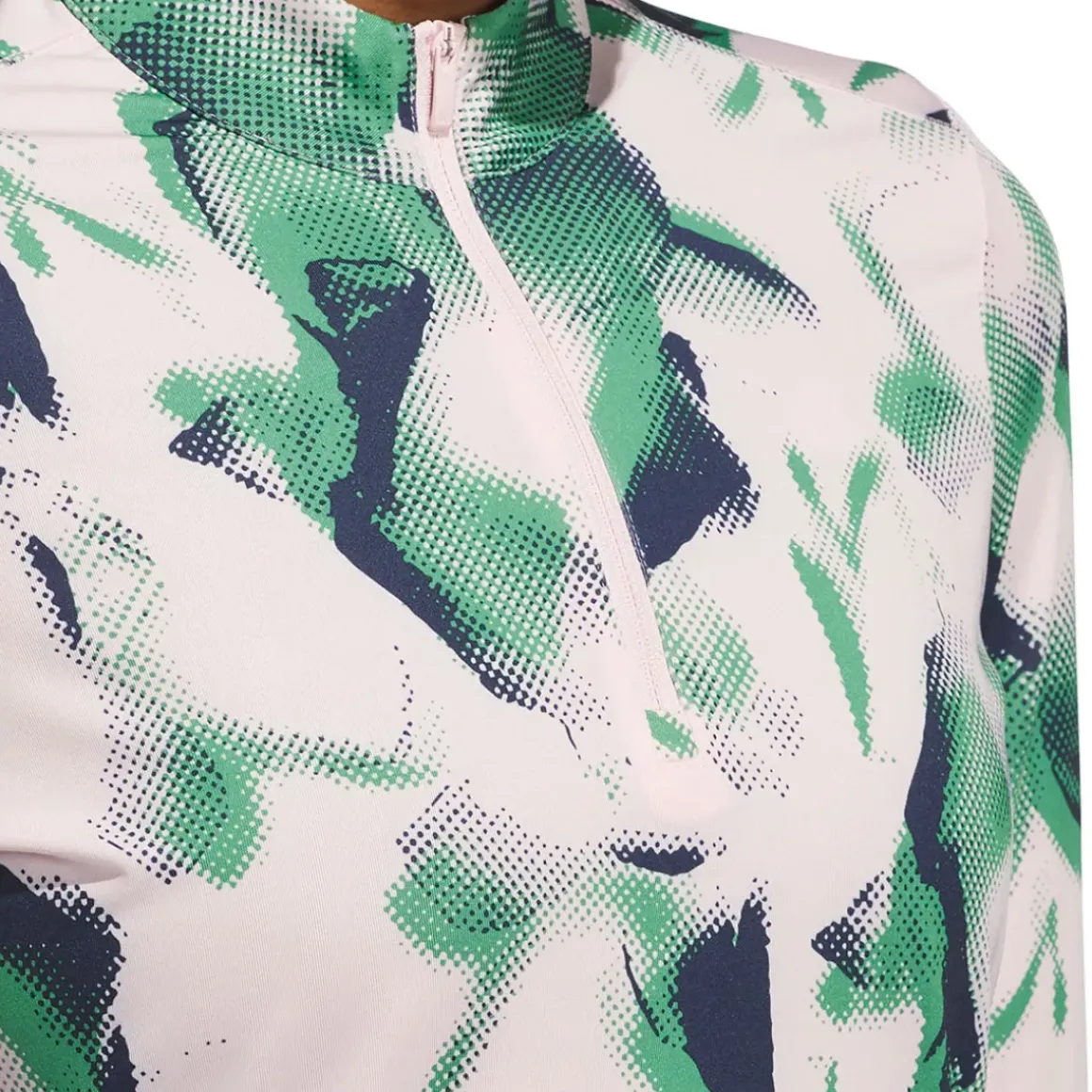 adidas Ladies Ultimate365 Printed Quarter Zip Mock Golf Polo shirt