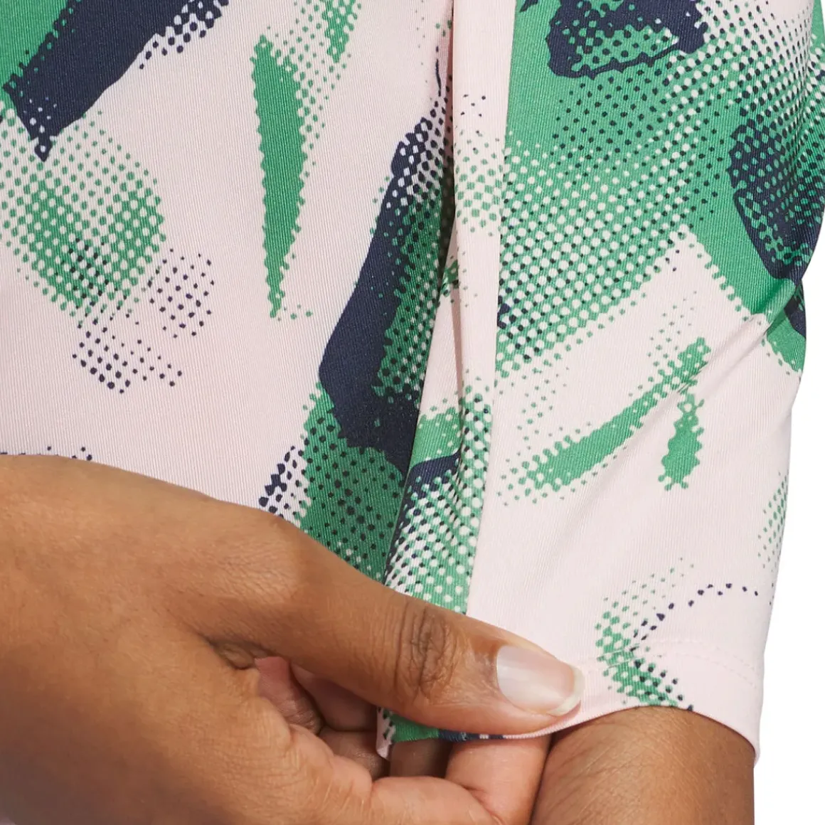 adidas Ladies Ultimate365 Printed Quarter Zip Mock Golf Polo shirt