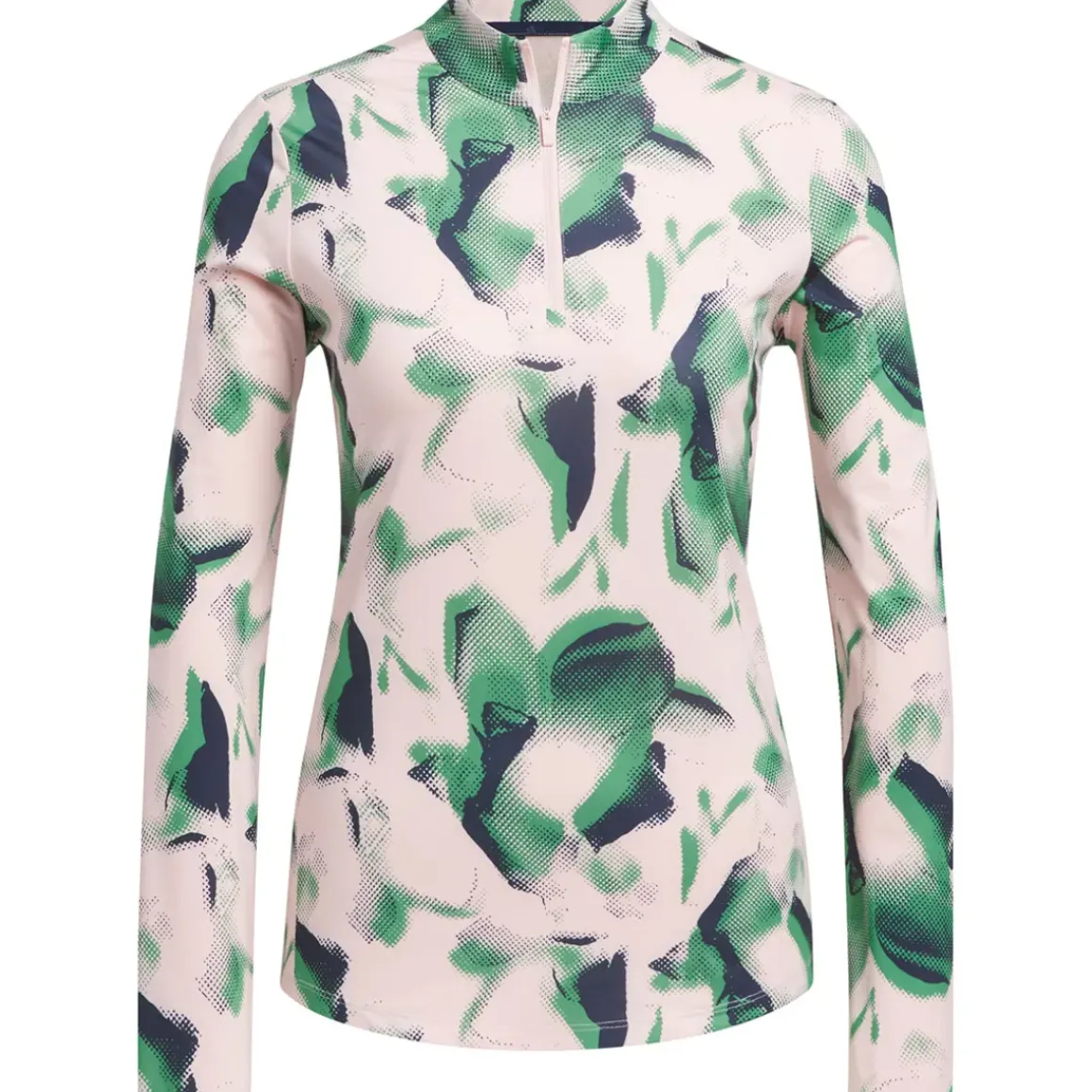 adidas Ladies Ultimate365 Printed Quarter Zip Mock Golf Polo shirt