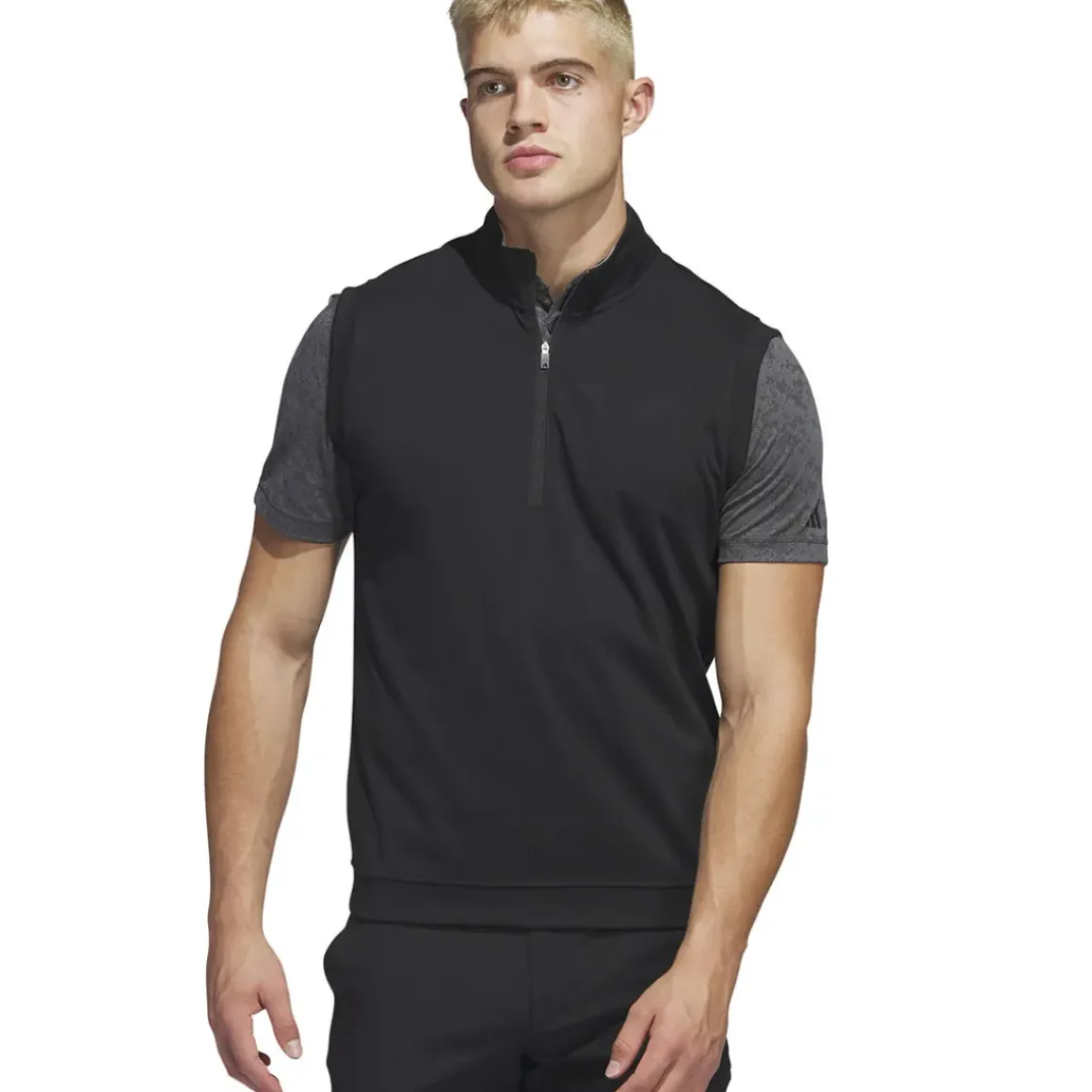 adidas Men's Elevated Quarter Zip Golf Vest