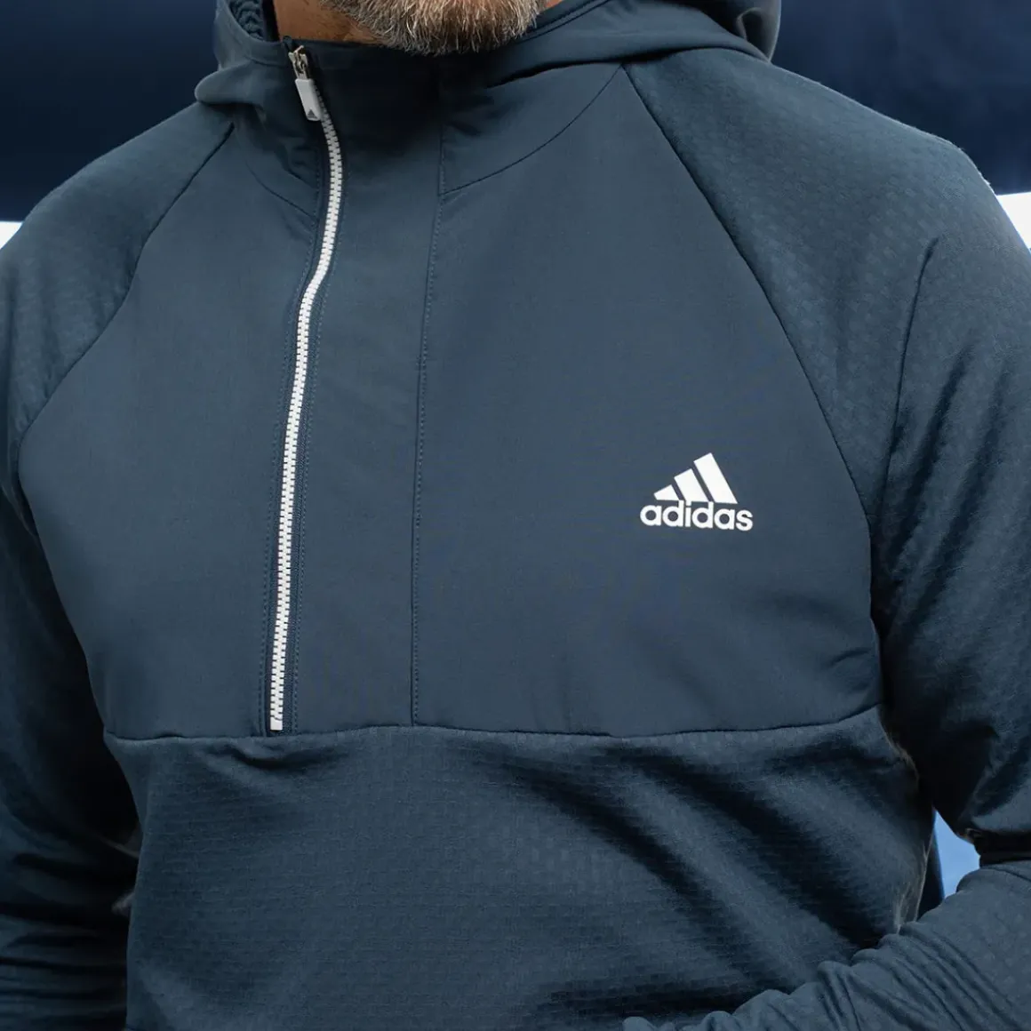 adidas Men's Half Zip Fleece Hooded Golf Midlayer