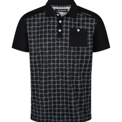 Benross Men's Grid Print Golf Polo Shirt