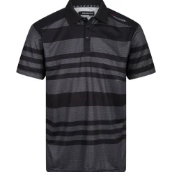 Benross Men's Marl Stripe Stretch Golf Polo Shirt