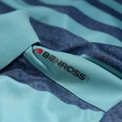 Benross Men's Marl Stripe Stretch Golf Polo Shirt