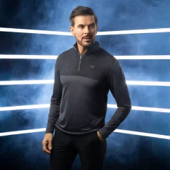 Calvin Klein Men's Gusto Colour Block Quarter Zip Golf Mid Layer