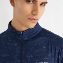 Calvin Klein Men's Newport Print Half Zip Golf Mid Layer