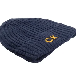Calvin Klein Men's Ribbed Logo Golf Beanie Hat