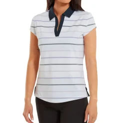 FootJoy Ladies Birdseye Stripe Smooth Jacquard Golf Polo Shirt