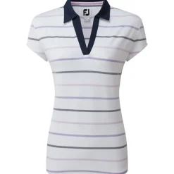 FootJoy Ladies Birdseye Stripe Smooth Jacquard Golf Polo Shirt