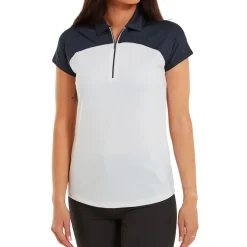 FootJoy Ladies Cap Sleeve Colour Block Lisle Golf Polo Shirt