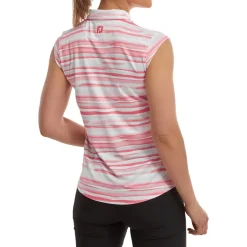 FootJoy Ladies Cap Sleeve Watercolour Print Lisle Golf Polo Shirt