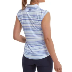 FootJoy Ladies Cap Sleeve Watercolour Print Lisle Golf Polo Shirt