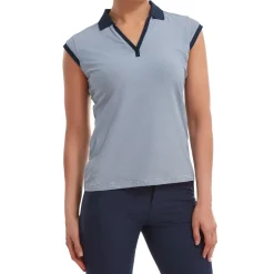 FootJoy Ladies End on End Striped Lisle Golf Polo Shirt