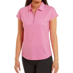 FootJoy Ladies Houndstooth Print Golf Polo Shirt
