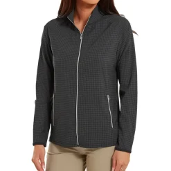 FootJoy Ladies Houndstooth Print Woven Golf Jacket