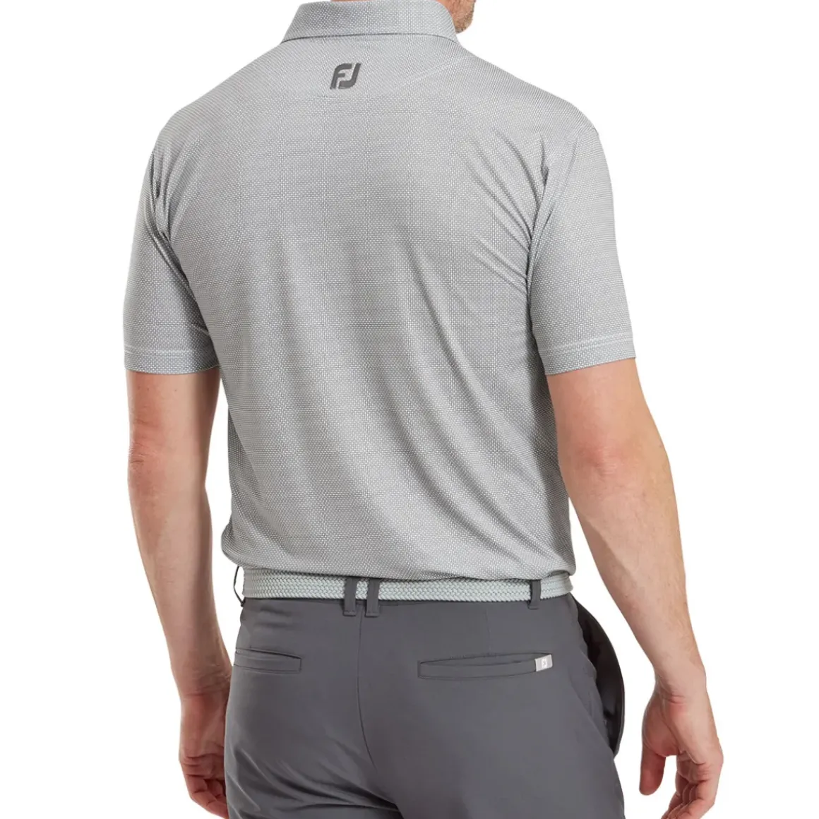 FootJoy Men's Octagon Print Lisle Golf Polo Shirt