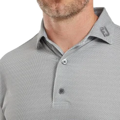 FootJoy Men's Octagon Print Lisle Golf Polo Shirt