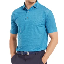 FootJoy Men's Octagon Print Lisle Golf Polo Shirt