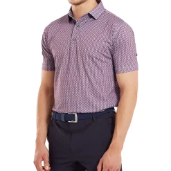 FootJoy Men's Scallop Shell Foulard Lisle Golf Polo Shirt