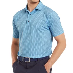 FootJoy Men's Scallop Shell Foulard Lisle Golf Polo Shirt