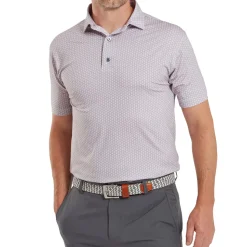 FootJoy Men's Scallop Shell Foulard Lisle Golf Polo Shirt