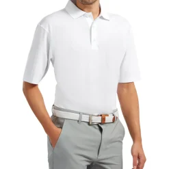 FootJoy Men's Stretch Pique Solid Knit Collar Golf Polo Shirt