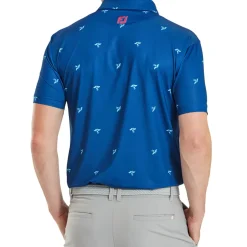 FootJoy Men's Thistle Print Lisle Golf Polo Shirt