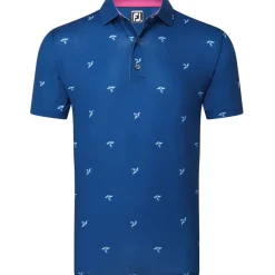 FootJoy Men's Thistle Print Lisle Golf Polo Shirt