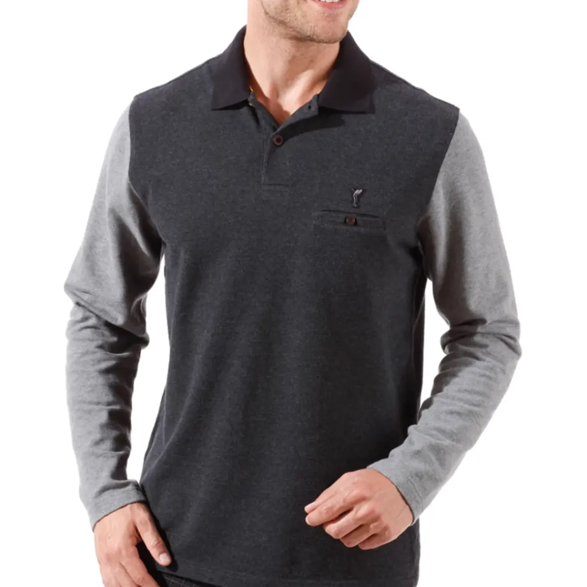 GOLFINO Men's Brushed Cotton Piquet Golf Polo Shirt