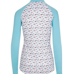 Greg Norman Ladies Prism Print L/S Half Zip Golf Midlayer
