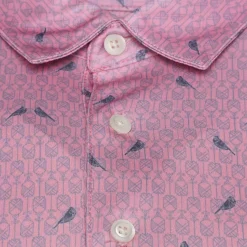 Greg Norman Men's Love Birds Print Golf Polo Shirt