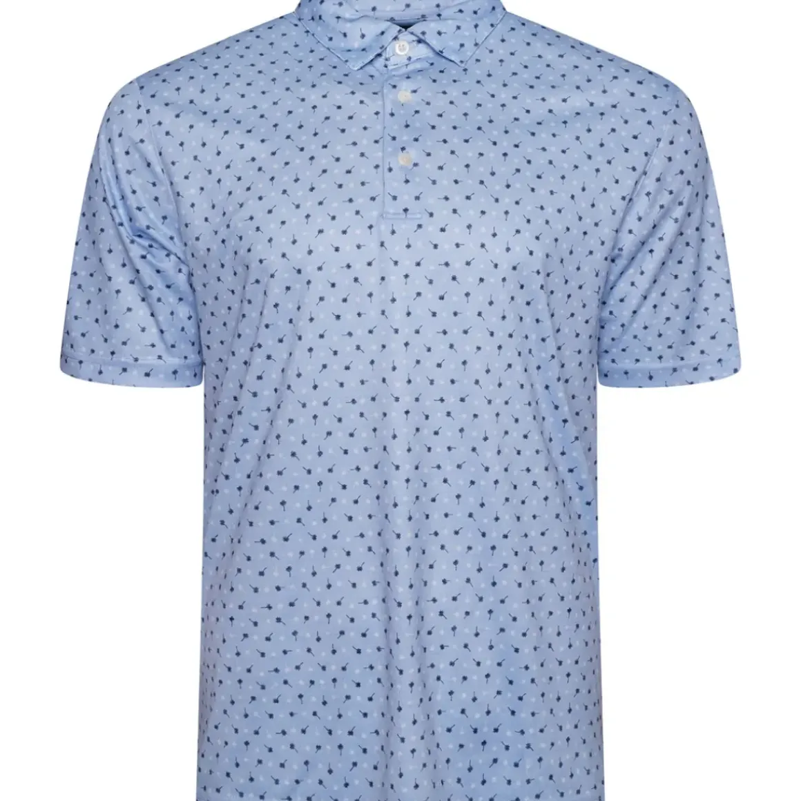 Greg Norman Men's Mini Palm Print Golf Polo Shirt