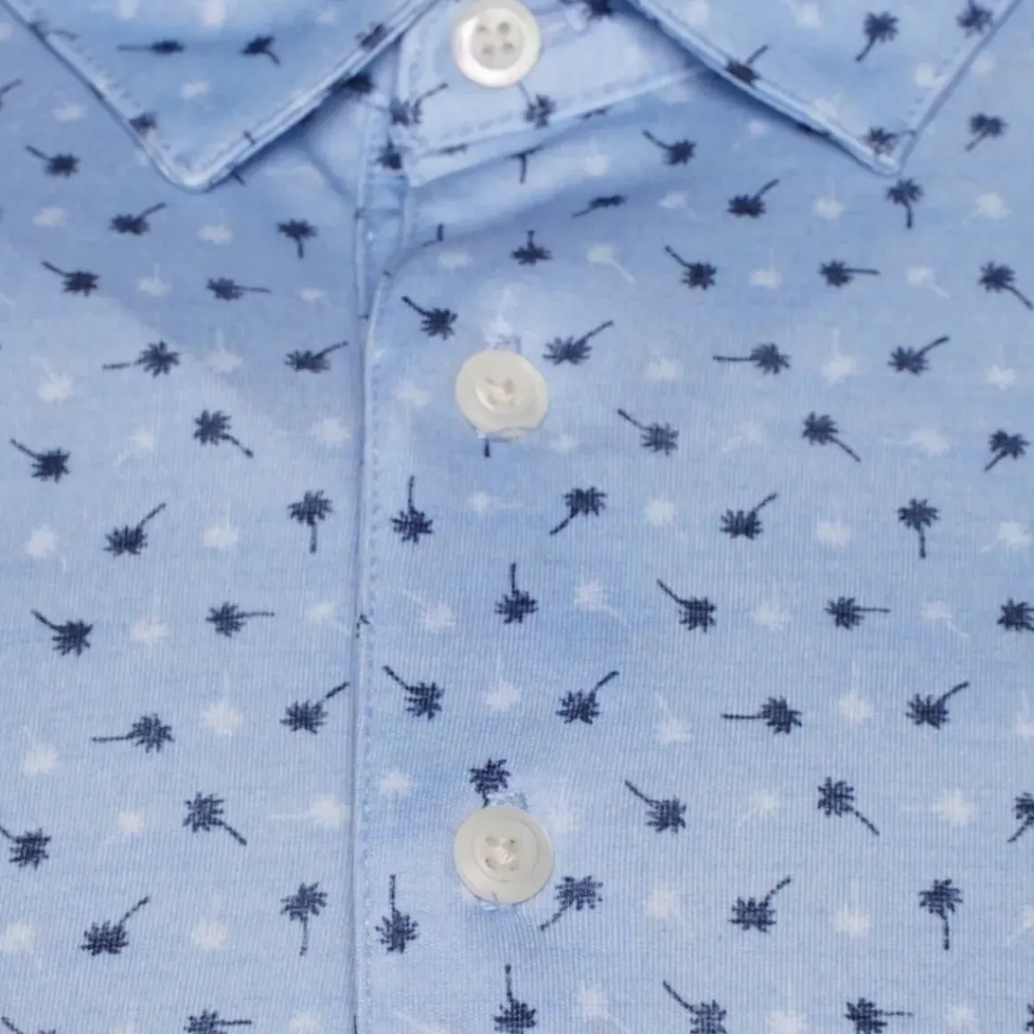 Greg Norman Men's Mini Palm Print Golf Polo Shirt