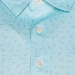 Greg Norman Men's Mini Shark Print Golf Polo Shirt