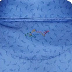 Greg Norman Men's Mini Shark Print Golf Polo Shirt