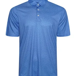 Greg Norman Men's Mini Shark Print Golf Polo Shirt